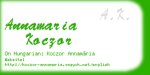 annamaria koczor business card