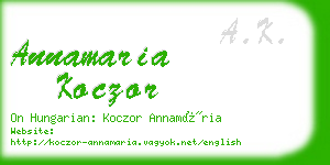 annamaria koczor business card